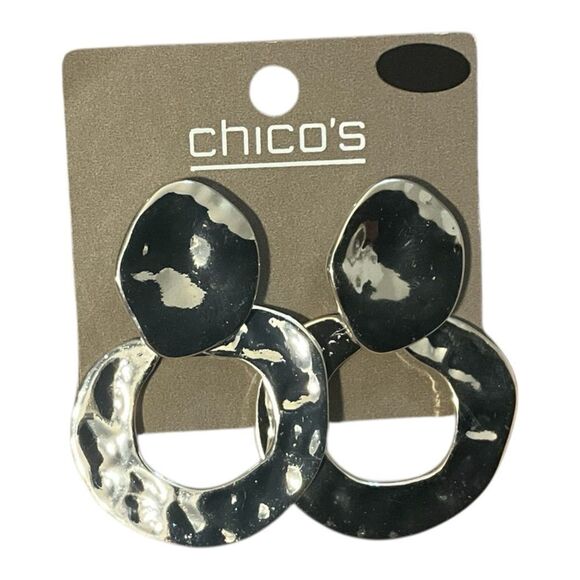 Chico’s silver tone plated hoop earrings.  NWOT - Picture 1 of 1